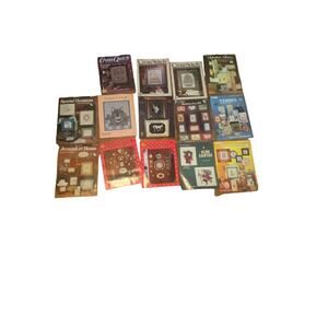 Lot Of 14 Counted Cross Stitch Pattern Books Leaflets Christmas Unicorns Cat